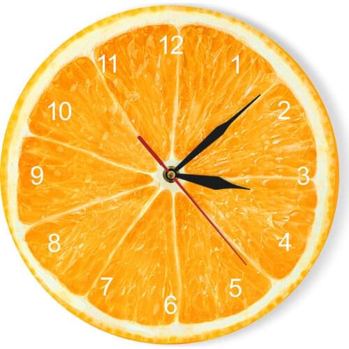 Yellow Lemon Fruit Wall Clock Lime Modern Kitchen Clock Watch Home Decor Living Room Clock Tropical Fruit Wall Art Timepieces