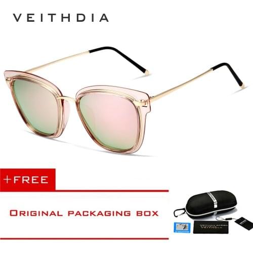 VEITHDIA Womens Sun glasses Polarized Mirror Lens Luxury Ladies Cat Eye Designer Sunglasses Eyewear For Women oculos 3038