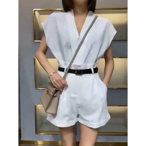 Two Piece Set Women Sleeveless Suit Jacket + High Waist Casual Shorts Two-piece Suits Female 2021 Summer Fashion Clothes