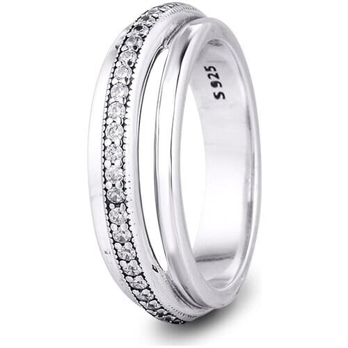 GPY Ring Triple Band Pave Rings Women Anel Feminino 100% 925 Jewelry Sterling Silver Anillos Mujer Wedding Bagues