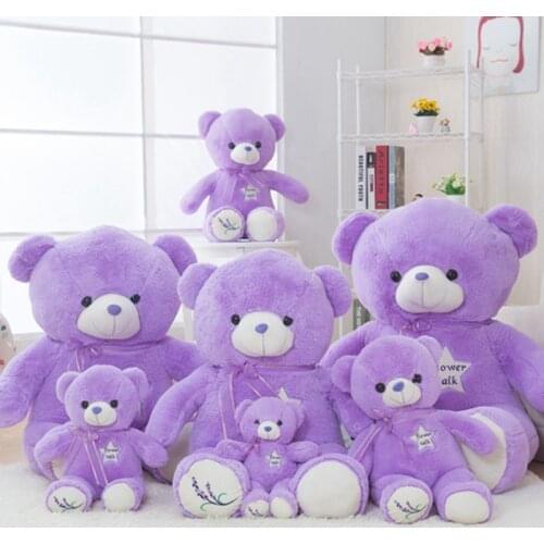 1pc 35-100cm lovely Lavender Bear Purple Teddy Bear Plush Bear Toys Stuffed Doll Birthday Gifts for Children and Girls