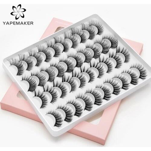 YAPEMAKER 8/20 Pairs 3D Mink Eyelashes Natural False Lashes Dramatic Fluffy Soft Reusable Fake Eyelash Makeup Extension