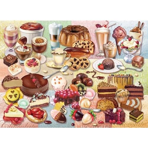 5D DIY Diamond Painting Full Square/Round Drill "Cake Dessert" Diamond Rhinestone Embroidery Cross Stitch Gift Home Decor Gift