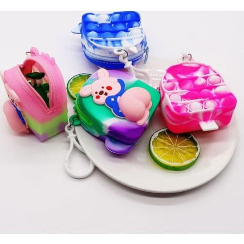 Butt Anticollision Squeezed lacute Cartoon Silicone Coin Purse Purse Press Relaxing Bag kids purses and handbags mini crossbody