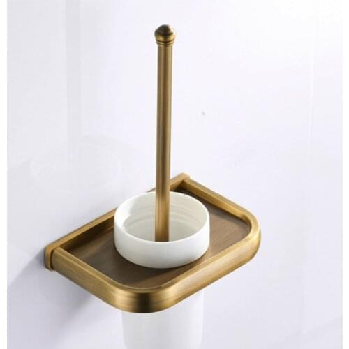 Bronze Toilet Brush Holder Antique Rose Gold Toilet Brush Holders White Ceramic Durable Type WC Brushed Holder Rack Black Chrome