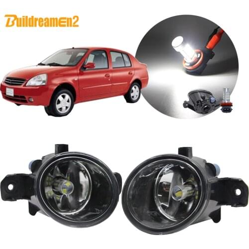 Buildreamen2 For Nissan Platina Car H11 Fog Light Kit Lampshade + Lamp DRL 12V 2002 2003 2004 2005 2006 2007 2008 2009 2010