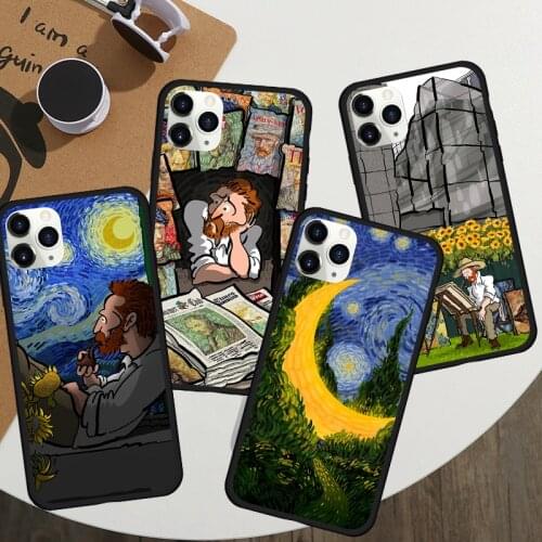 JAMULAR Funny Art Painting Phone Case For iPhone 11 Pro 12 mini 7 X XS MAX XR SE20 8 6 Plus Sunflower Silicone Hard Cover Fundas