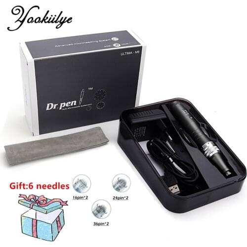 Dr pen Ultima M8 Electric Derma Pen Microneedle Derma Stamp Roller Therapy Beauty Machine with 8 Needle Cartridges Skin Care Set