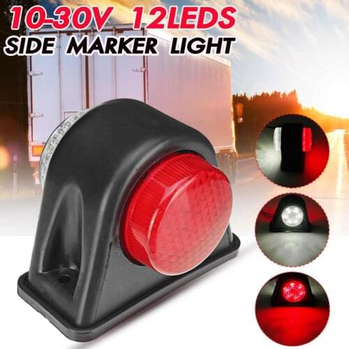 12V 24V Car Truck 12 LED Side Marker Light Double Side Indicator Lamps Signal for Trailer Lorry Van Caravan RV