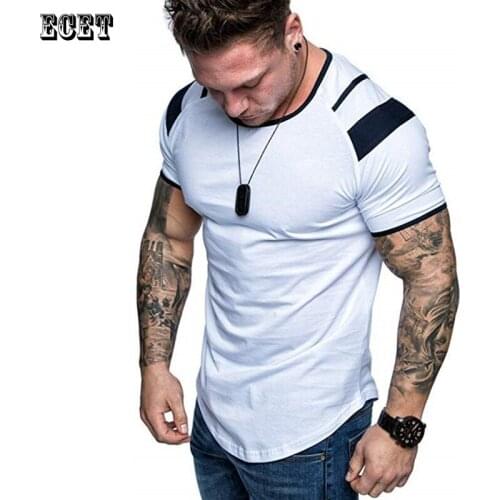 Mens clothing summer new fashion streetwear mens T-shirt casual round neck short-Summer casual round nshirt fitness sportswear