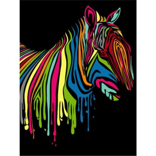 Rainbow Horse Painting By Numbers Girl Drawing On Canvas Diy Coloring By Number Figure Hand Painted Paintings Art Gift Kits
