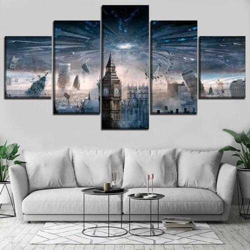 Earthquake city landscape 5 Piece 3D picture of rhinestones mosaic full embroidery paint with diamonds painting crystal beads