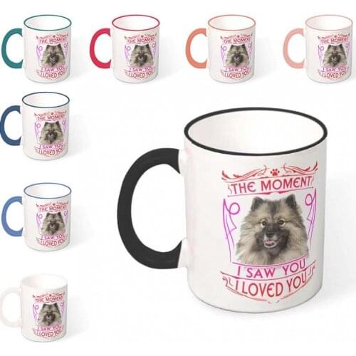 High Gloss Ceramic Mug Pet Dog Prints Mug Durable Coffee Cup Milk Cup with Colorful Handle Customized Favorite Mugs Friends Gift