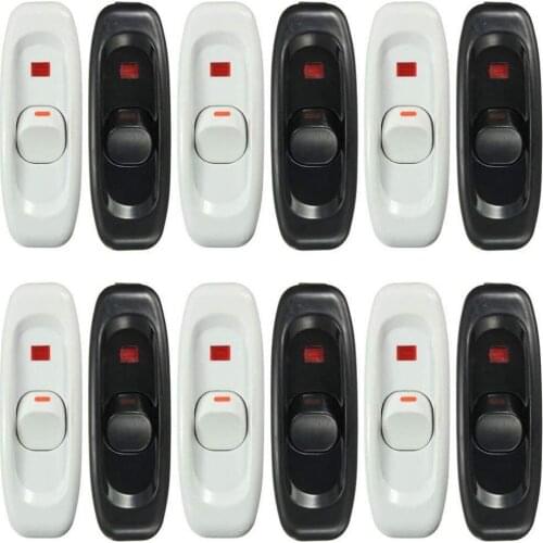 Pack of 12 ) - AC 110 Volt - 250 Volt 10A Inline Lighting Lamp Led Strip Light In Line Cord Rocker Switch Power Adapter Connec