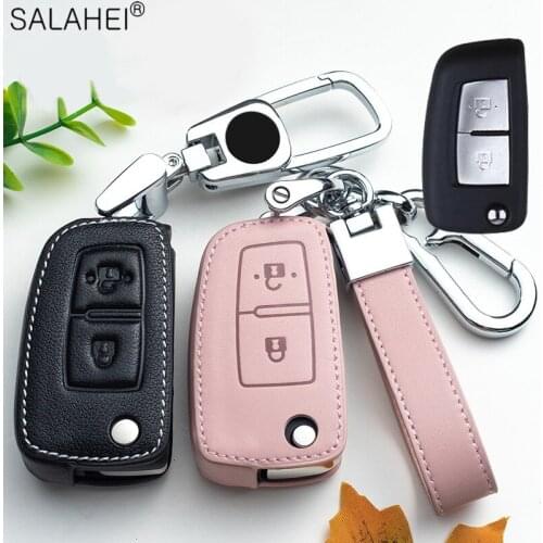 Leather Car Remote Key Cover Case For Nissan Qashqai J11 X-Trail Juke Micra Murano Tiida Maxima Altima Pulsar For Car Accessorie