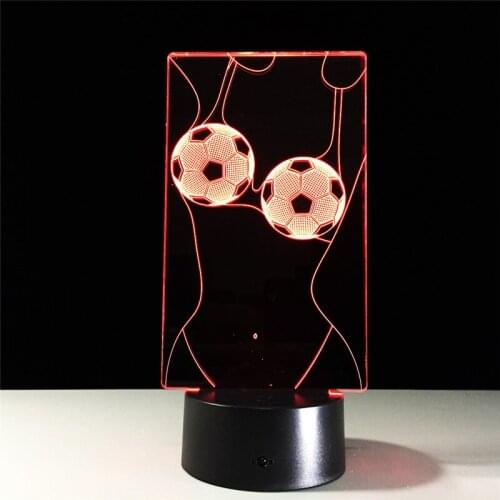 Novelty Football 3D LED Night Light Acrylic Colorful Atmosphere Lamp Soccer Children Bedroom Table Desk Lighting Lava Decor Gift