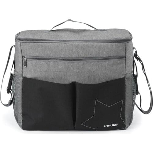 Insular Diaper Bag Large Capacity Waterproof Mommy Bag for Baby Clothes Diaper Milk Powder Bottle Storage Bag Hold or Hang