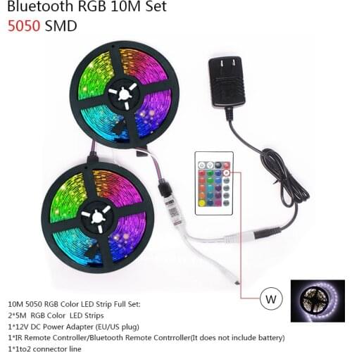 Holiday Xmas LED Strips Lights Bluetooth RGB 5050 Waterproof Flexible Lamp Tape Ribbon With Diode Tape DC 12V 5M 10M 20M
