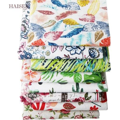 Printed Flower Series Burlap Cotton Linen Fabric For DIY Quilting&Sewing Sofa Table Cloth Curtain Bag Cushion Material 100X150cm