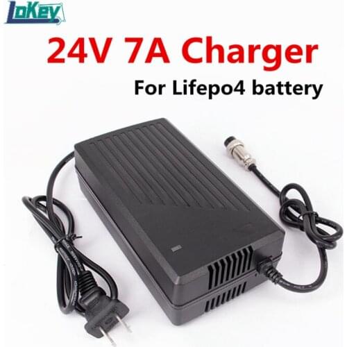 24V 7A Smart Charger Safe Quiet And Easy To Heat 8S 29.2V Lifepo4 battery Charger Plastic Case Fast Charger