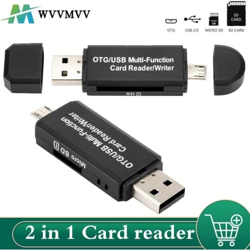 WVVMVV OTG Micro SD Card Reader USB 2.0 Card Reader 2.0 For USB Micro SD Adapter Flash Drive Smart Memory Card Reader