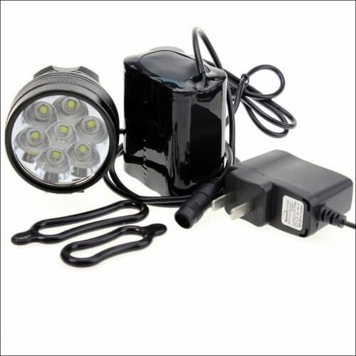 Bicycle Bike Light 7*XML T6 LED Waterproof Bright Front Flash Light headlamp + 8.4V Rechargeable Battery Pack + Charger