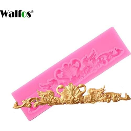 WALFOS DIY Sugar Craft Cake Vintage Relief Border Silicone Mold Fondant Mold Cake Decorating Tools Gum Paste Mold