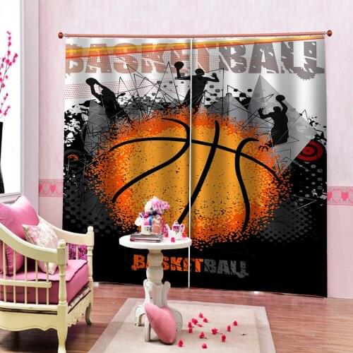 3D Blackout Curtain Window Basketball Printing Curtains For Living Room Bedroom Home Decor Room Drapes