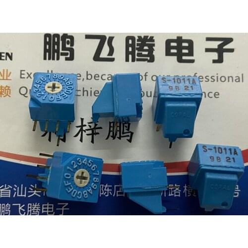 1PCS Japan COPAL S-1011A 0-F/16 bit rotary dial coding switch 4:1 pin side adjustment positive code