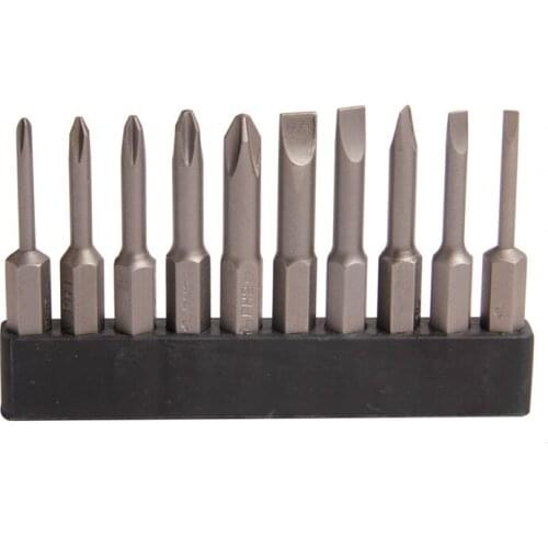 10in1 Magnetic Screwdriver Bit Set 1/4'' Slotted Phillips Alloy Steel Electric Screwdriver Hex Multitul Hand Tools