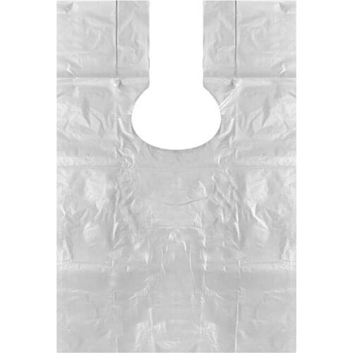 100x PE Disposable Hair Cutting Cape Gown Unisex Salon Barber Capes Cloth