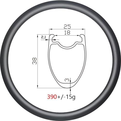 700C 390g SUPERLIGHT 38mm deep all road gravel carbon rims clincher tubeless disc 25mm wide 18H 20H 21H 24H 28H 32H UD 3K 12K