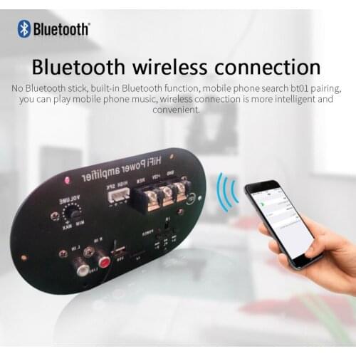 AC 110V 220V 12/24V Digital Bluetooth5.0 Stereo Amplifier Board Digital Amplifier Mono Bluetooth Function HiFi Power Amplifier