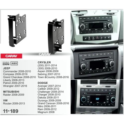 CARAV 11-189 Top Quality Radio Fascia for CRYSLER (300) /DODGE/ JEEP/ MITSUBISHI/ VW Stereo Fascia Dash CD Trim Installation Kit