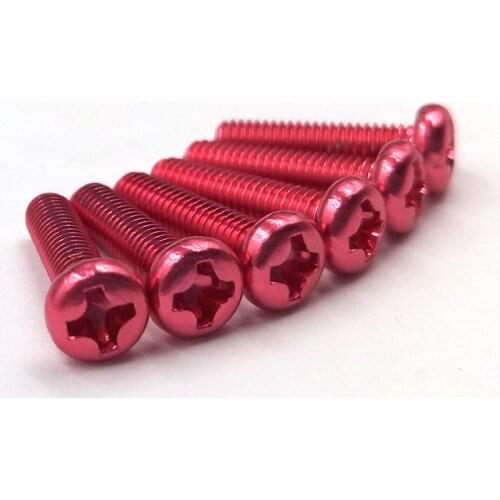 M4 Aluminum Alloy color Phillips Screws Round Head Bolts Cross Slot Screw Bolt wine Red