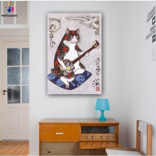 DIY colorings pictures by numbers with colors Cartoon cat picture drawing painting by numbers framed Home