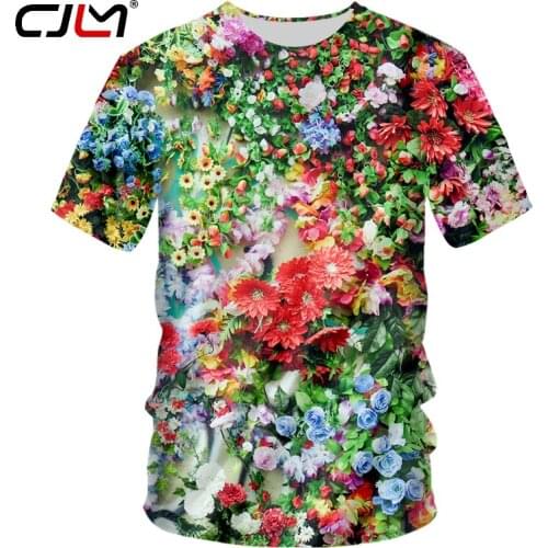 CJLM T Shirts Men New O-neck 3D Tee Shirt Print Flowers beautiful Casual 5XL 6XL Tops Tees Male Summer T Shirts Dropshipping