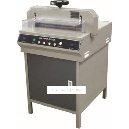 450D+ High Precision Hand Operate Manual Electric Paper Cutting Machine Paper Trimmer Cutter Hand Push Clamp Cutting Device