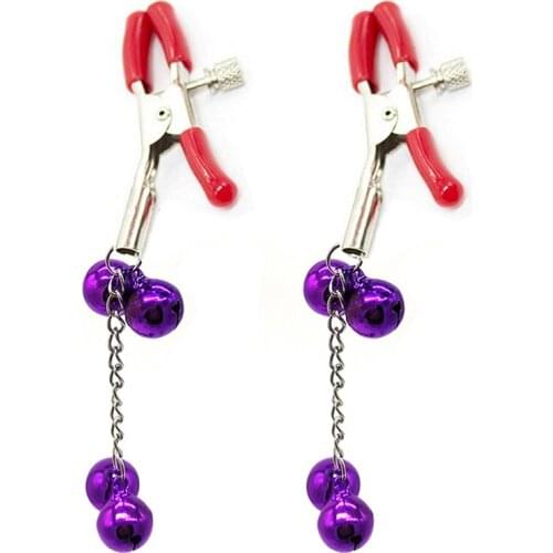 Metal Nipple Clamps Breast Clip Clitoral Stimulator Toys Adult Game with Bead Decor BDSM Sex Slave