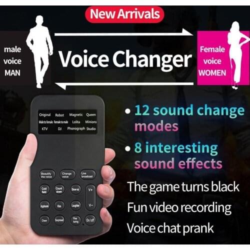 Mini Multi Voice Changer Adapter Microphone Audio Sound and Universal Mobile Phone Broadcast For Live PC Game Sing Card Q8W0
