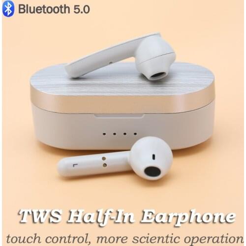 TWS 5.0 Bluetooth Mini Earphone, Smart Touch Control, Half-In Ear, Heavy Bass Stereo Earbuds With Mic, For Both iOS and Android