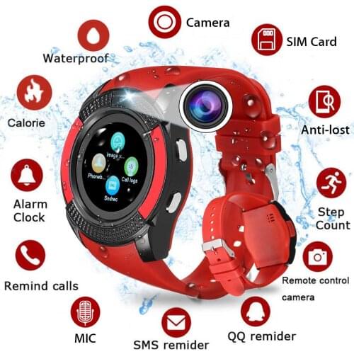 V8 Fashion Hot Sale Smart Watch Men Women Sport Waterproof Sport Band Fitness Tracker Bracelet Bluetooth Smartwatch Android IOS