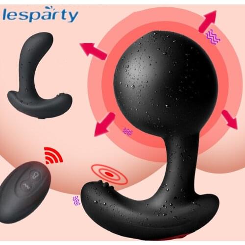 Inflatable Anal Plug Vibrator Male Prostate Massager Sex Toys for Men Gay Wireless Remote Control Dildo Vibrator Big Butt Plugs