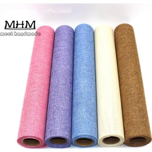Gift Flower Crepe Paper Tissue Vintage Patchwork Painting Hemp Cotton Linen Fabric Fiber Textiles Wrapping Cloth 5yard*48cm