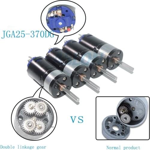 12v 4500R 370 DC planetary gear reducer High power high torque 6v dc Motor with double-gear team box JGA25-370DG free shipping