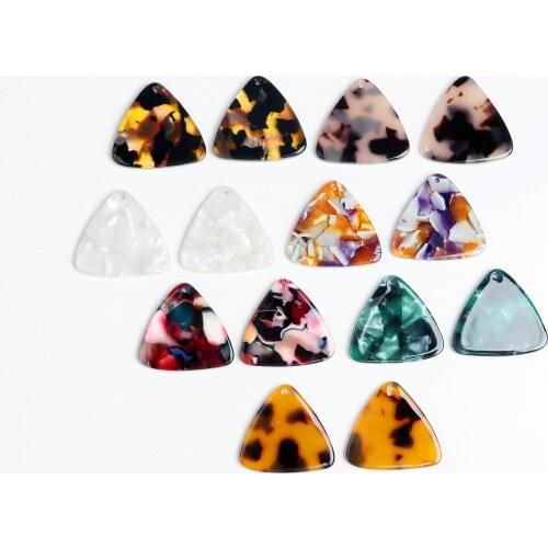 Tortoise Shell Earring Charms,Acetate Stick Charms,Triangle Shaped pendant,Triangle Shaped Earrings Part, 22mm x 24mm,ACE202