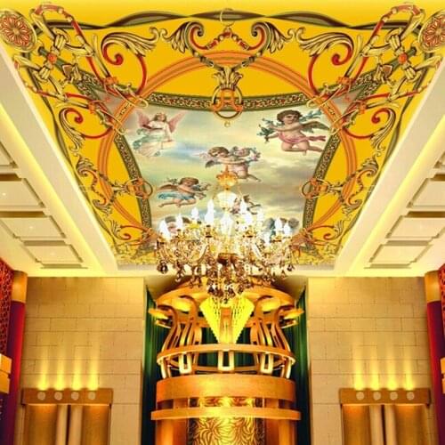 Custom ceiling wallpaper , angel murals for the living room bedroom ceiling wall waterproof PVC papel de parede