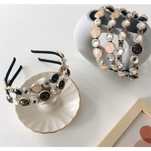 Girl Rhinestone Headbands Women Gem Stone Diamond Summer Hair Braid Crown Wrap Dropship Accessories Baroque Luxury Wholesale