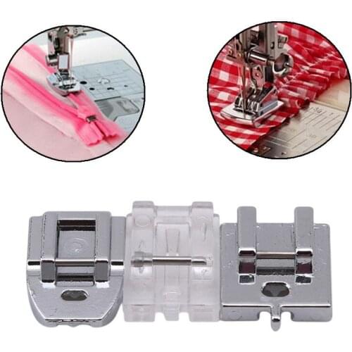 3Pcs Sewing Machine Foot Presser Rolled Hem Feet Set For Brother Singer Sewing Machine Accessory Rolled Hem Curling Presser Foot