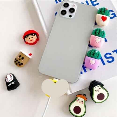 Cable Bite Milk Tea Avocado Cable Protector Wire Winder Data Line Cord For Iphone USB Charging Protective Cover Winder Organizer